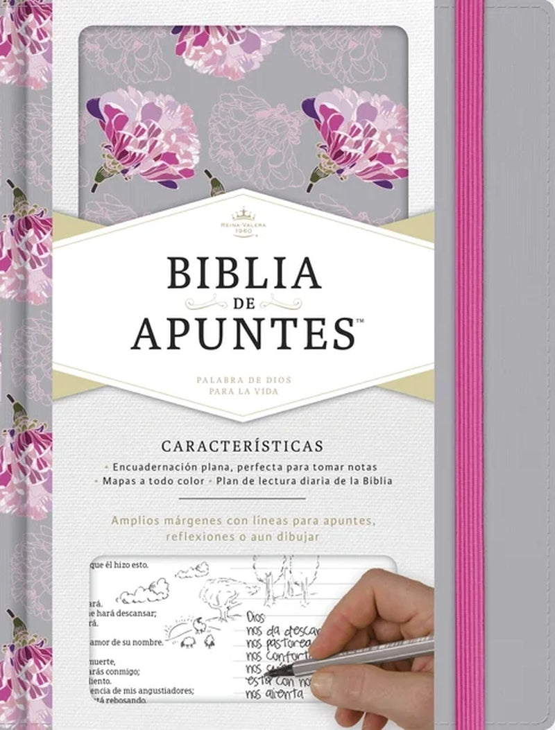Rvr 1960 Biblia De Apuntes, Gris Y Floreado Tela Impresa, (Hardcover)