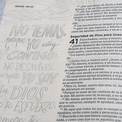 Biblia Reina Valera 1960 De Apuntes, Edición Ilustrada. Tela En Rosado Y Azul | RVR 1960 Illustrator’S Notetaking Bible,Cloth over Board, Blue and Pink (Spanish Edition)