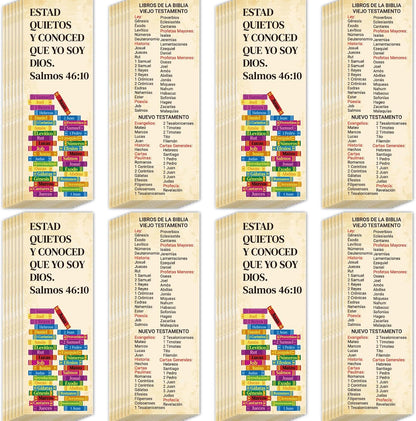 120Pcs Spanish Books of the Bible Bookmarks Religious Christian Bookmarks Bible Verse Scripture Reading Bookmark Prayer Gospel Tracts for Evangelism Church Office Home Gifts (LIBROS DE LA BIBLIA)