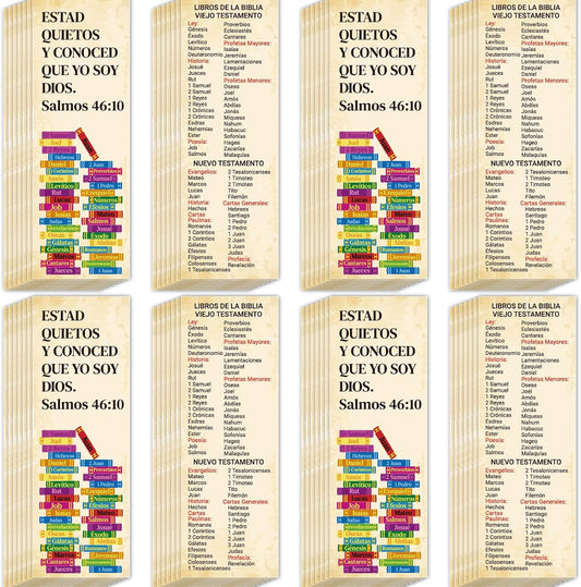120Pcs Spanish Books of the Bible Bookmarks Religious Christian Bookmarks Bible Verse Scripture Reading Bookmark Prayer Gospel Tracts for Evangelism Church Office Home Gifts (LIBROS DE LA BIBLIA)