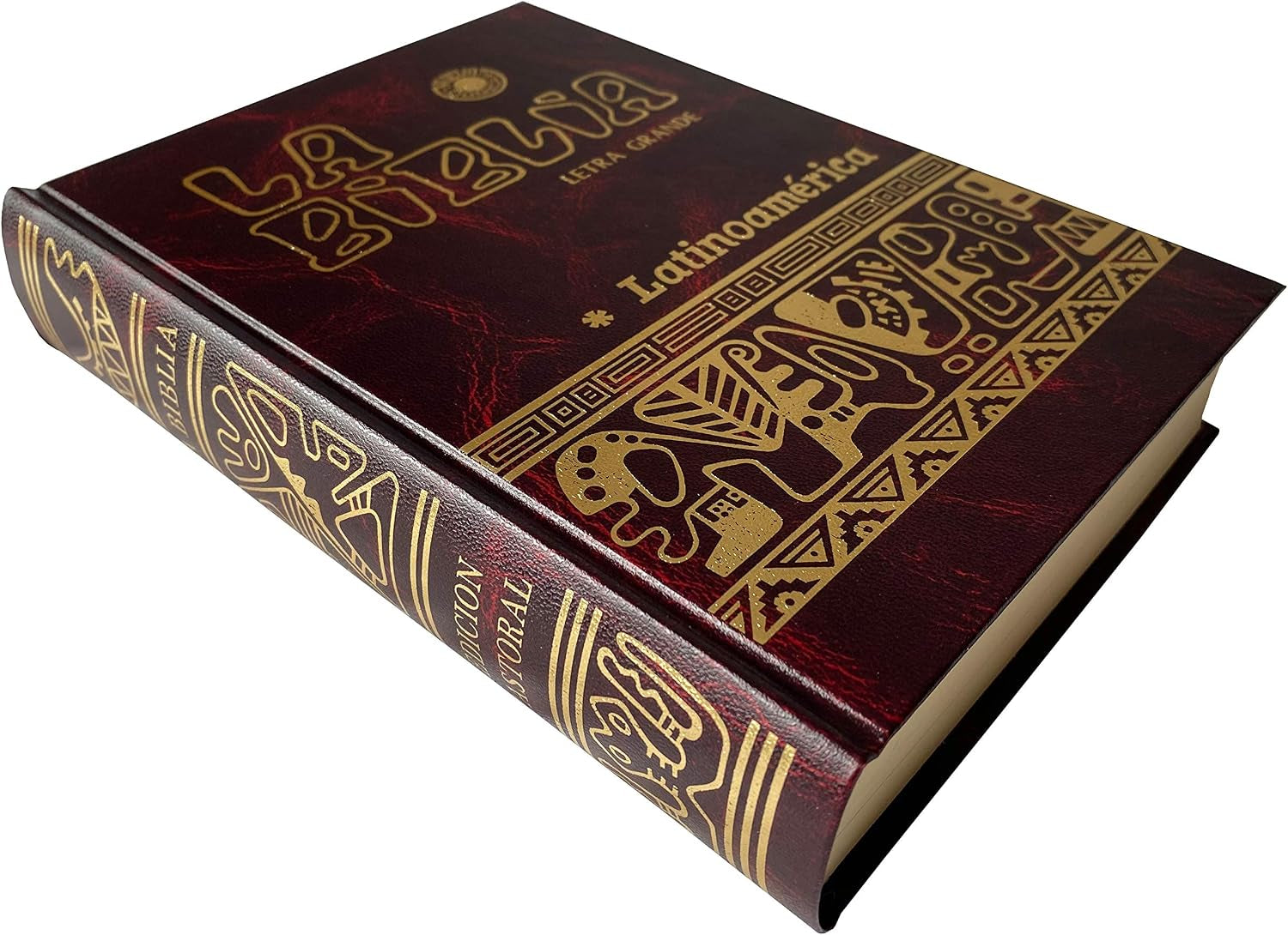 La Biblia Catolica Latinoamericana Letra Grande Edicion Cartone En Español Con Señalador Biblico - the Latin American Catholic Bible Spanish Edition with Bookmarks (Red)