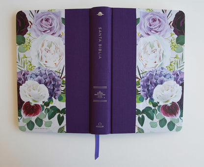 Biblia RVR1960 Tapa Dura Y Tela Morada Con Flores Tamaño Manual Con Índice / Spanish Bible RVR 1960, Hardcover, Purple Cloth with Flowers, Handy Size (Spanish Edition)
