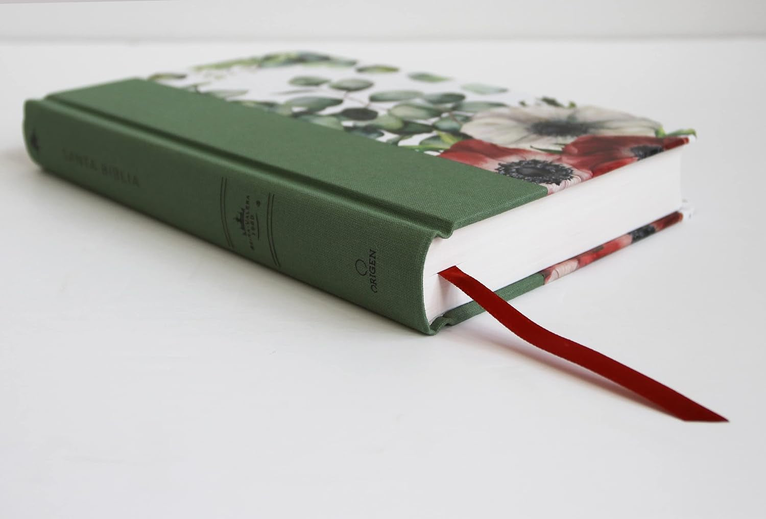 Biblia RVR 1960 Letra Grande Tapa Dura Y Tela Verde Con Flores Tamaño Manual / Bible RVR 1960 Handy Size Large Print Hardcover Cloth with Green Floral (Spanish Edition)