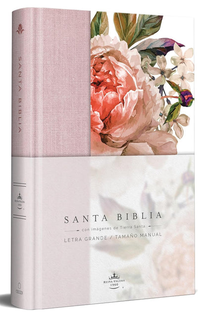 Biblia Reina Valera 1960 Letra Grande. Tapa Dura, Tela Rosada Con Flores, Tamaño Manual / Bible RVR 1960. Handy Size, Large Print, Hardcover, Pink (Spanish Edition)
