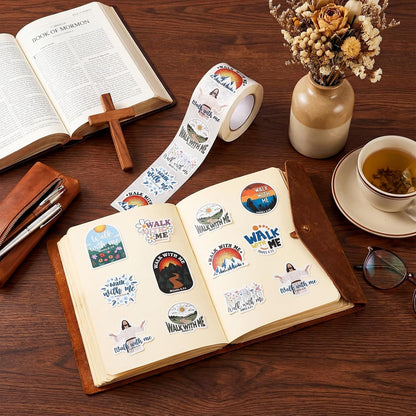 1000Pcs Walk with Me 2026 Mormon Moses 6: 34 Stickers,Simple | Youth Conference Missionary Gift, Waterproof Christian Faith Baptism Gift Decals, Jesus Religious Church Scrapbooking