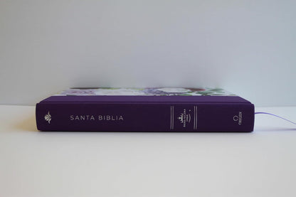 Biblia RVR1960 Tapa Dura Y Tela Morada Con Flores Tamaño Manual Con Índice / Spanish Bible RVR 1960, Hardcover, Purple Cloth with Flowers, Handy Size (Spanish Edition)