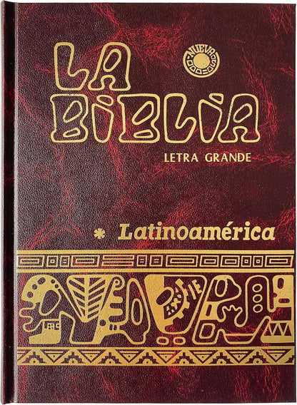 La Biblia Catolica Latinoamericana Letra Grande Edicion Cartone En Español Con Señalador Biblico - the Latin American Catholic Bible Spanish Edition with Bookmarks (Red)