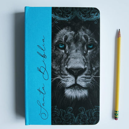 Biblia RVR 1960 Letra Grande, Tamaño Manual, Tapa Dura De Tela León Aguamarina / Spanish Bible RVR 1960 Handy Size Large Print Hardcover Cloth Lion Aquamarin (Spanish Edition)