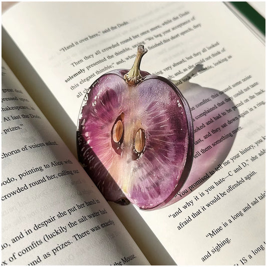 Delicate Transparent Acrylic Apple Bookmark Reading Mark Student Gift Premium Feeling Cute Grape Tomato Bookmarks