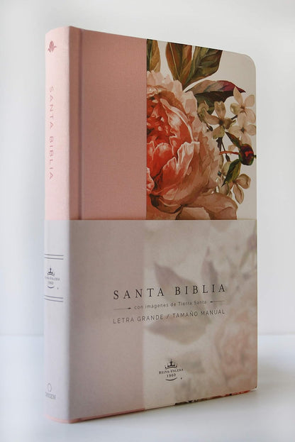 Biblia Reina Valera 1960 Letra Grande. Tapa Dura, Tela Rosada Con Flores, Tamaño Manual / Bible RVR 1960. Handy Size, Large Print, Hardcover, Pink (Spanish Edition)