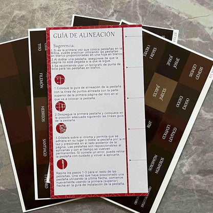 Spanish Laminated Bible Tabs, Pestañas Para Biblia En Español, Reposition Large Print Stickers, Easy to Read and Apply Bible Tabs for Women and Man- Earthy Brown Spanish