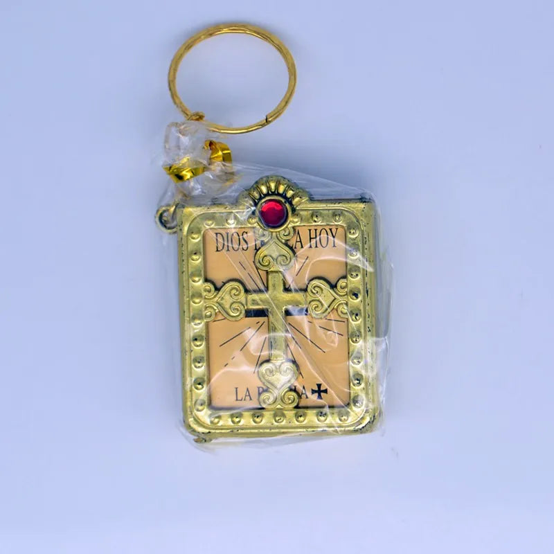 Mini Spanish LA BIBLIA DIOS HABLA HOY Real Paper Can Read Key Chains Catholic Orthodox Christian Fashion Religious Jewelry
