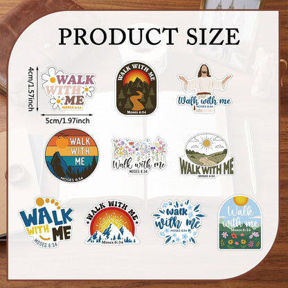 1000Pcs Walk with Me 2026 Mormon Moses 6: 34 Stickers,Simple | Youth Conference Missionary Gift, Waterproof Christian Faith Baptism Gift Decals, Jesus Religious Church Scrapbooking