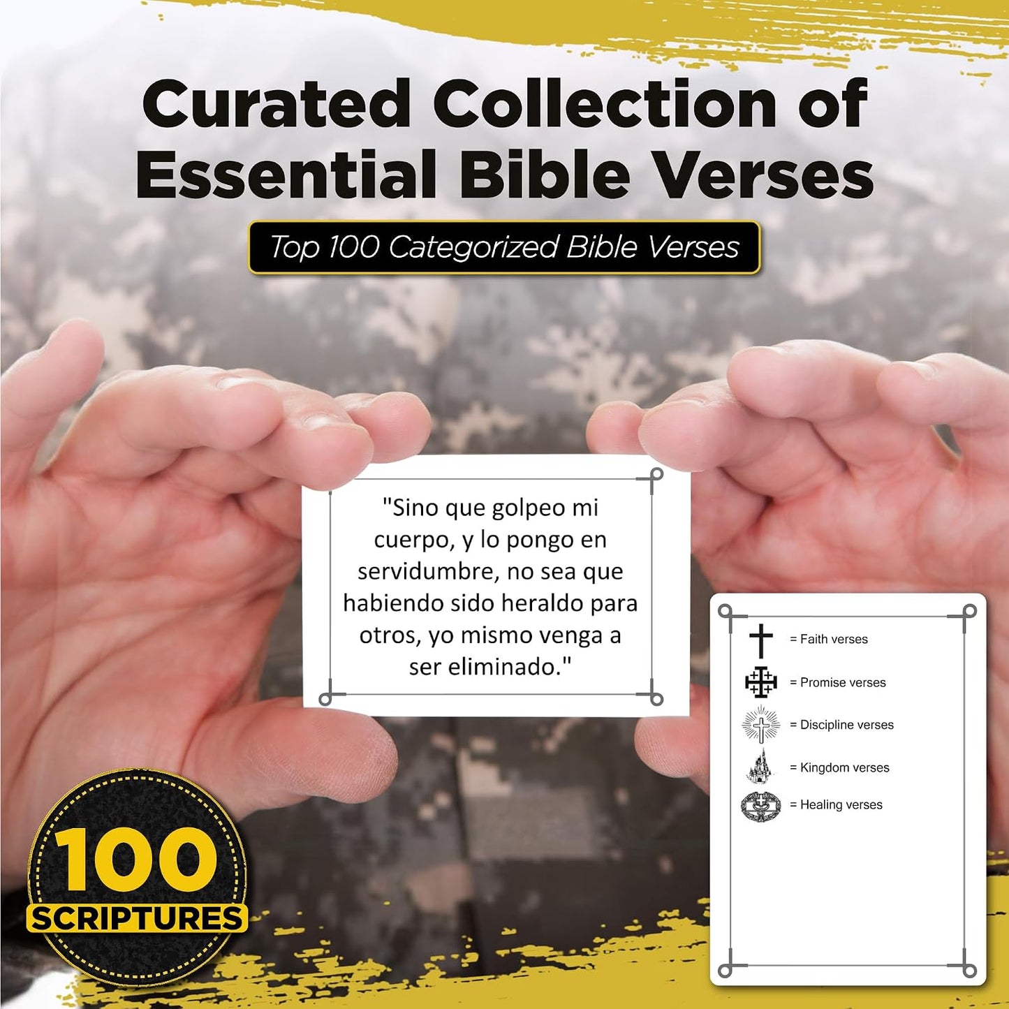 100 Spanish Bible Scripture Study: Estudio De Las Escrituras | Estudiar Tarjetas De Flash | Reina Valera 1960 Edicion | 100 De Las Escrituras Mas Importantes Y Utiles De La Biblia