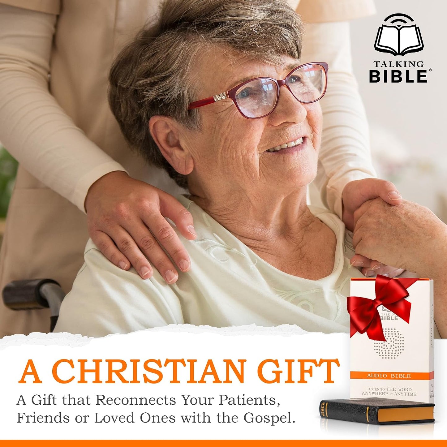 Electronic Holy Bible Audio Player in English for Seniors, Kids and the Blind, Black (Spanish-Rechargeable)