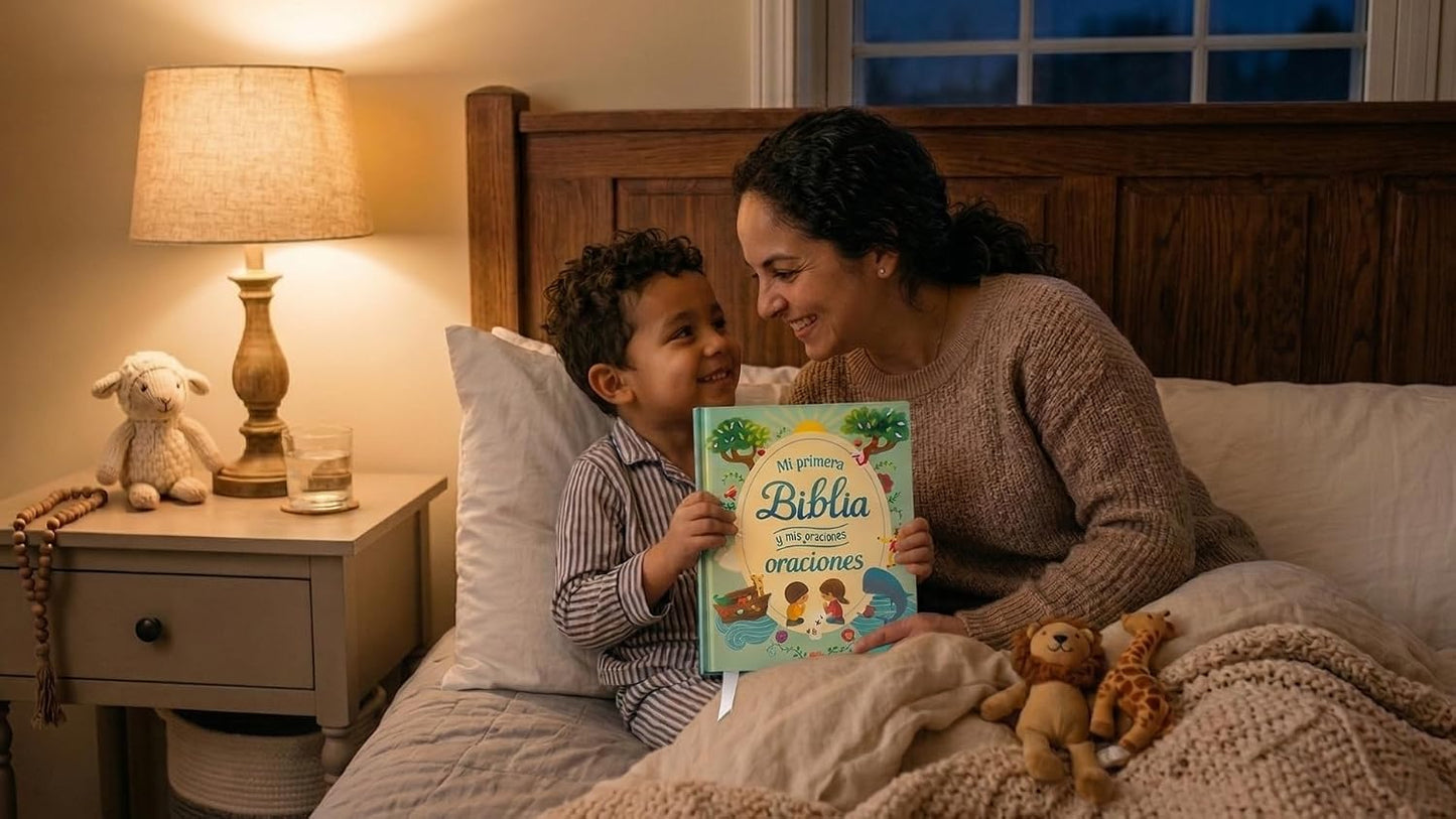 Mi Primera Biblia Y Mis Primeras Oraciones / My First Bible and Prayers Padded Treasury - Spanish Language, Ages 3-8; En Español (Little Sunbeams) (Spanish Edition)