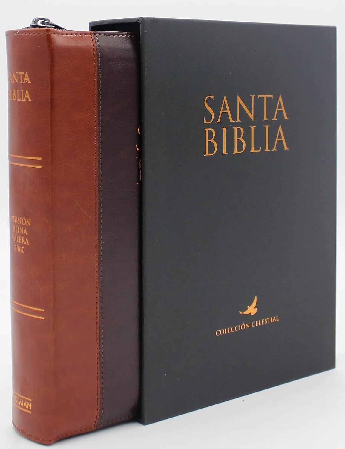 Biblia Reina Valera 1960 Letra Grande En Español De 14 Puntos-Tamaño Manual Con Cierre, Indice, Foro En Semil Piel Color Caoba/ RVR 1960 Large Giant Print Bible in Spanish Edition, Brown with Zipper