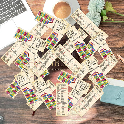 120Pcs Spanish Books of the Bible Bookmarks Religious Christian Bookmarks Bible Verse Scripture Reading Bookmark Prayer Gospel Tracts for Evangelism Church Office Home Gifts (LIBROS DE LA BIBLIA)