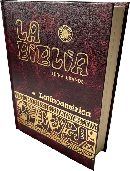La Biblia Catolica Latinoamericana Letra Grande Edicion Cartone En Español Con Señalador Biblico - the Latin American Catholic Bible Spanish Edition with Bookmarks (Red)