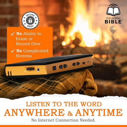 Electronic Holy Bible Audio Player in English for Seniors, Kids and the Blind, Black (Spanish-Rechargeable)