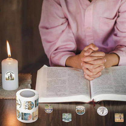 1000Pcs Walk with Me 2026 Mormon Moses 6: 35 Stickers,Floral | Youth Conference Missionary Gift, Waterproof Christian Faith Baptism Gift Decals, Jesus Religious Church Scrapbooking