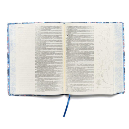 Biblia Reina Valera 1960 De Apuntes, Edición Ilustrada. Tela En Rosado Y Azul | RVR 1960 Illustrator’S Notetaking Bible,Cloth over Board, Blue and Pink (Spanish Edition)