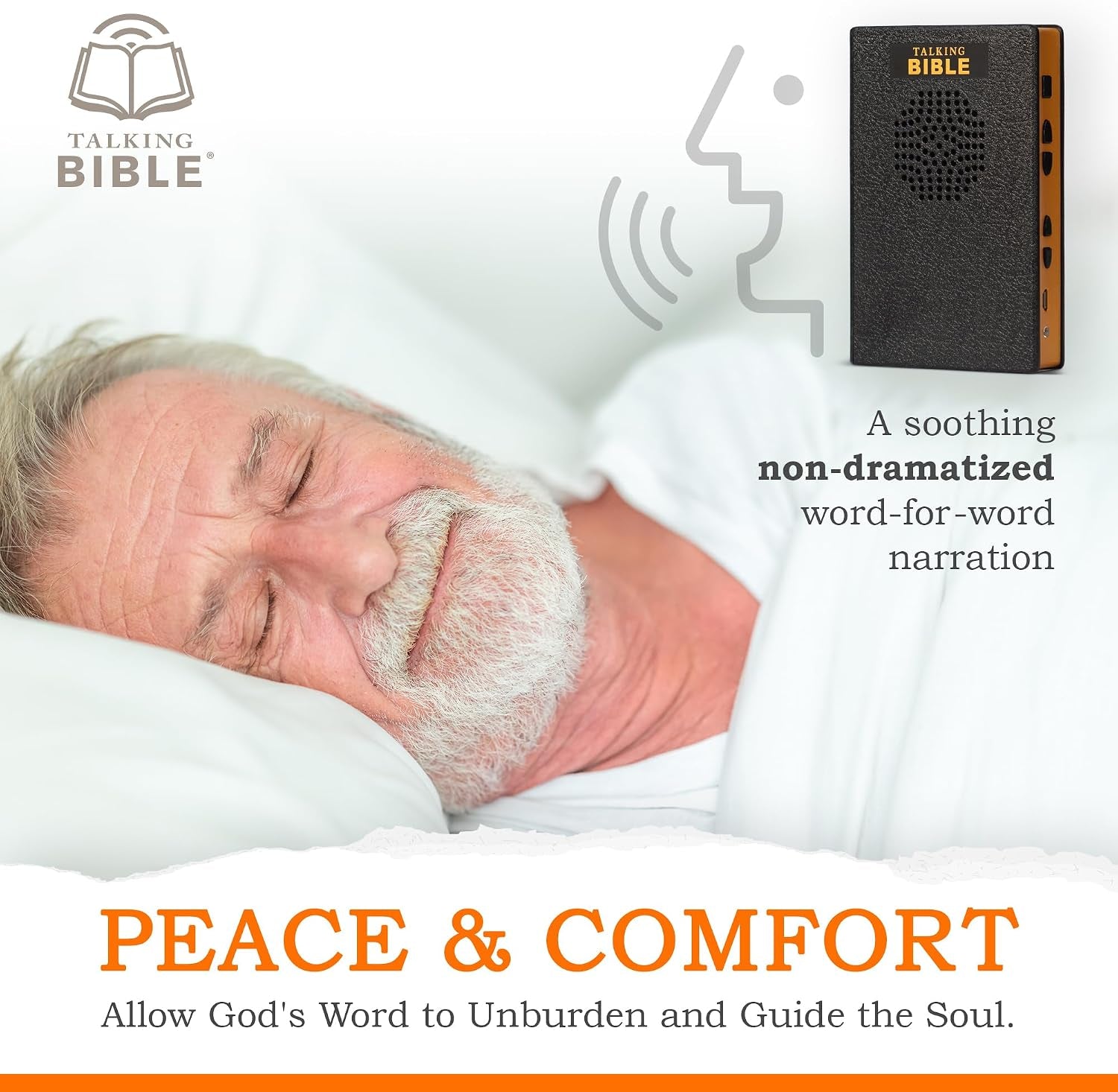 Electronic Holy Bible Audio Player in English for Seniors, Kids and the Blind, Black (Spanish-Rechargeable)