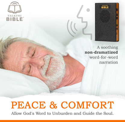 Electronic Holy Bible Audio Player in English for Seniors, Kids and the Blind, Black (Spanish-Rechargeable)