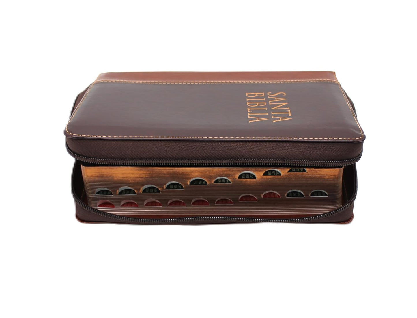 Biblia Reina Valera 1960 Letra Grande En Español De 14 Puntos-Tamaño Manual Con Cierre, Indice, Foro En Semil Piel Color Caoba/ RVR 1960 Large Giant Print Bible in Spanish Edition, Brown with Zipper