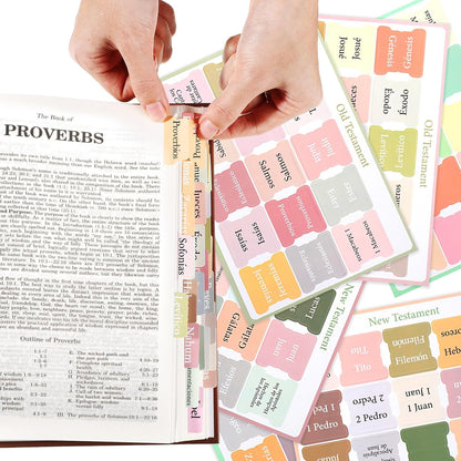 90 Pcs  Pestanas Para Biblia En Espanol Spanish Bible Tabs Earth Tone Bible Book Tabs Catholic for Women and Men Easy to Read Apply