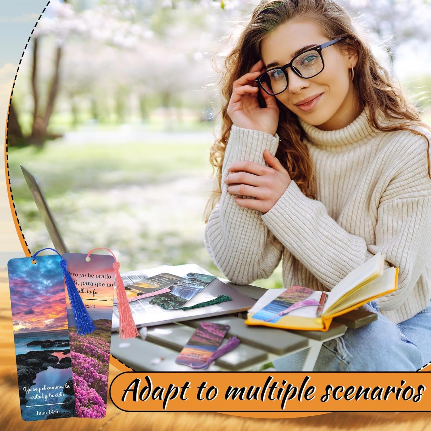 120 Pack Separadores De Biblia En Espanol La Biblia En Espanol Spanish Christian Verses Bookmarks Books with Tassels Inspirational Church Supplies for Women Student School Church Study Group